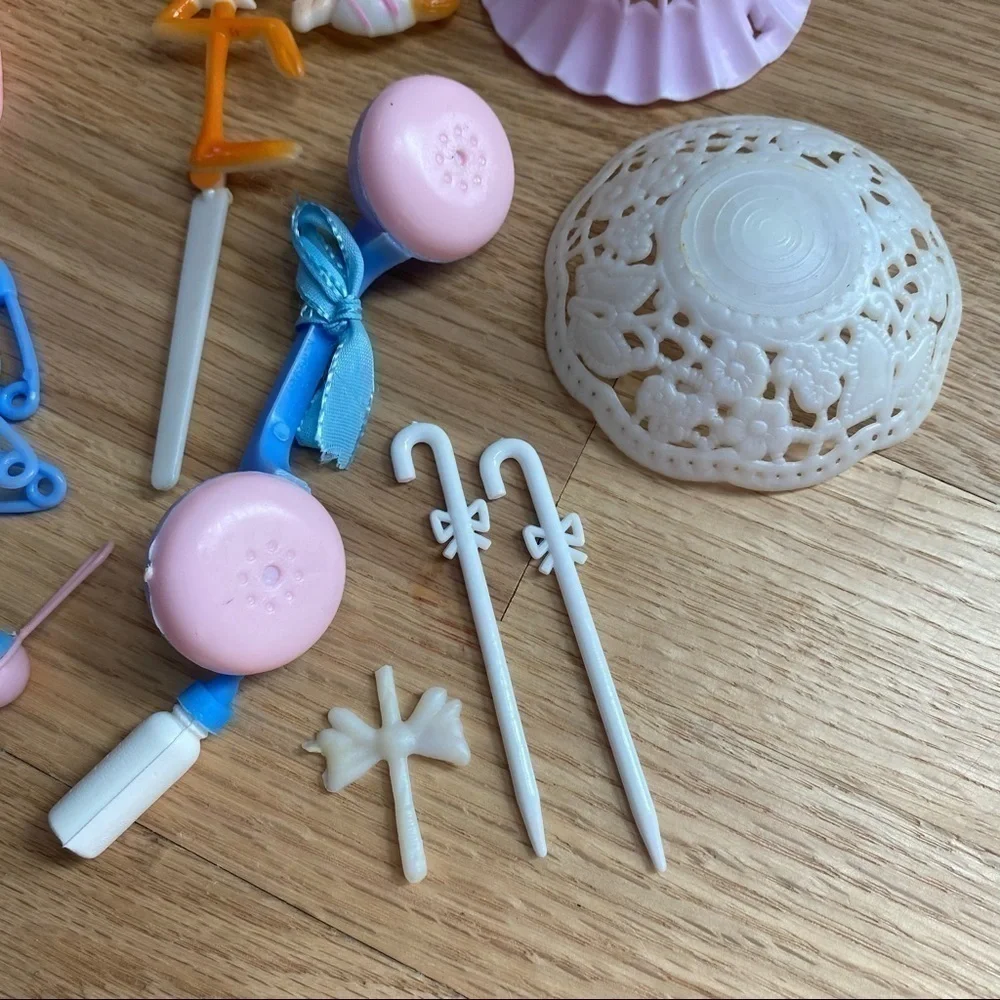 Vintage Baby Shower Cake Cupcake Decorations Stork